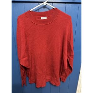 Mudpie Astrid Lightweight Oversized Sweater Red